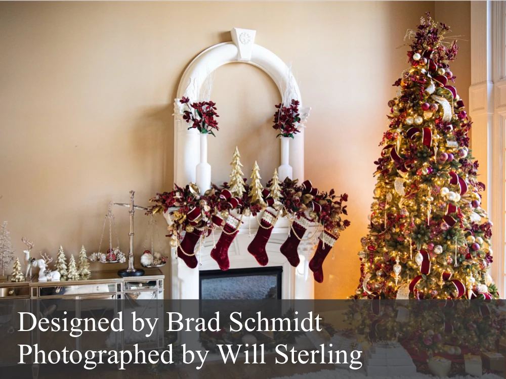 Holiday décor和由Brad Schmidt设计的圣诞树，作为AG8真人平台设计贸易计划的一部分.