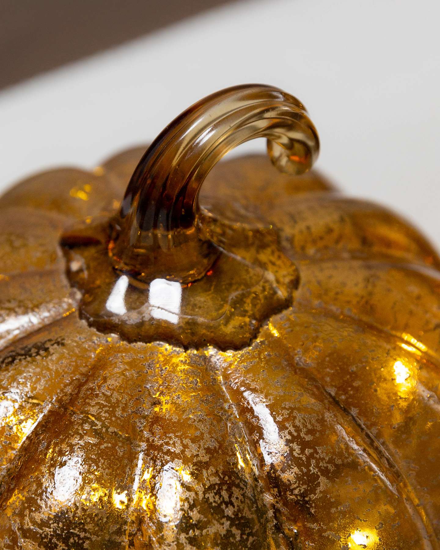 Balsam Hill Glowing Glass Pumpkins Set of 3 Top Closeup