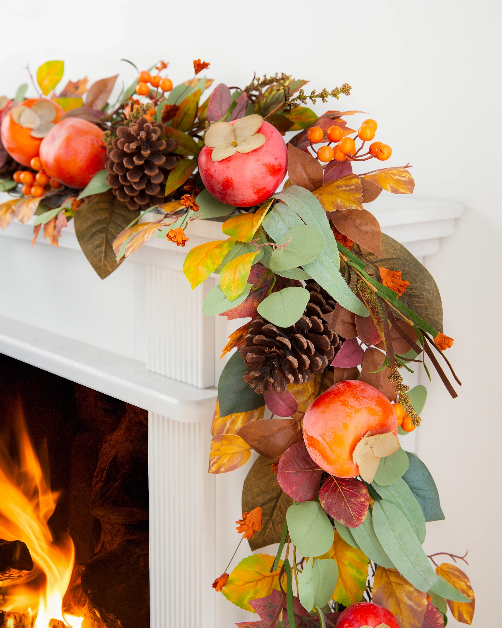 Persimmon & Pinecone Artificial Fall Garland Balsam Hill