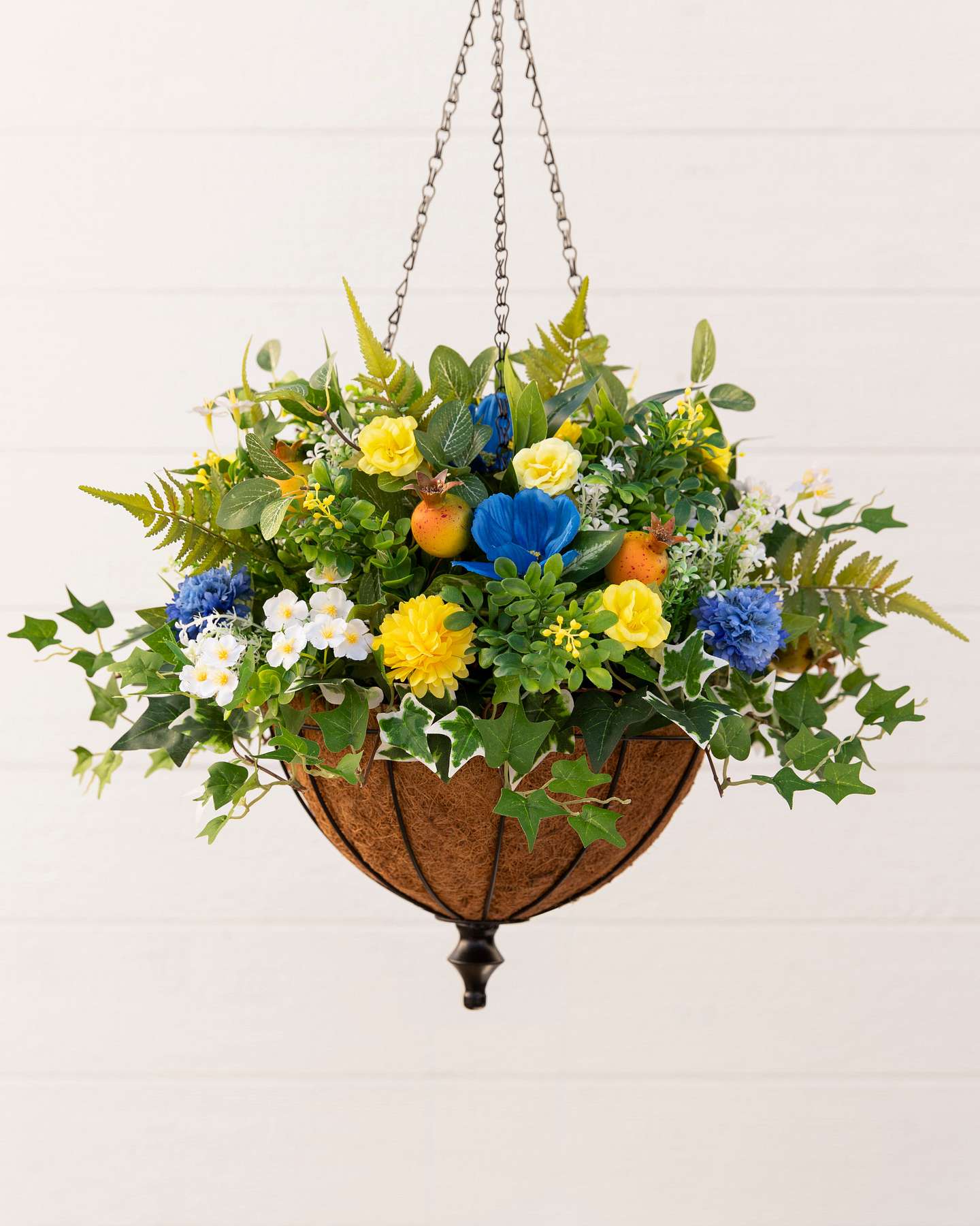 Balsam Hill Outdoor Summer Breeze Artificial Fall Hanging Basket Stunning Arrangement