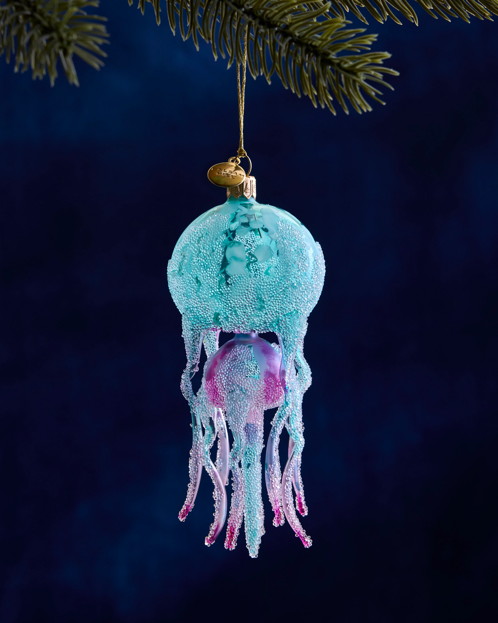 Balsam Hill Studio Turquoise Jellyfish Ornament