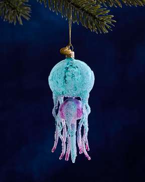 Balsam Hill Studio Turquoise Jellyfish Ornament Balsam Hill Studio Turquoise Jellyfish Ornament