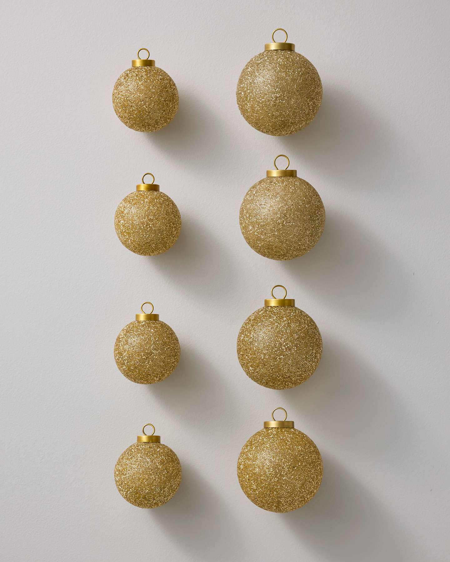 Gold Stardust Sparkle Ornaments, Set of 8