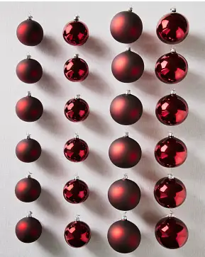 Burgundy BH Essentials Classic Ornament Set Burgundy BH Essentials Classic Ornament Set