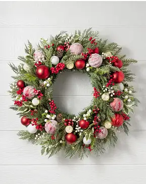 Outdoor Lit Nordic Splendor Wreath Outdoor Lit Nordic Splendor Wreath