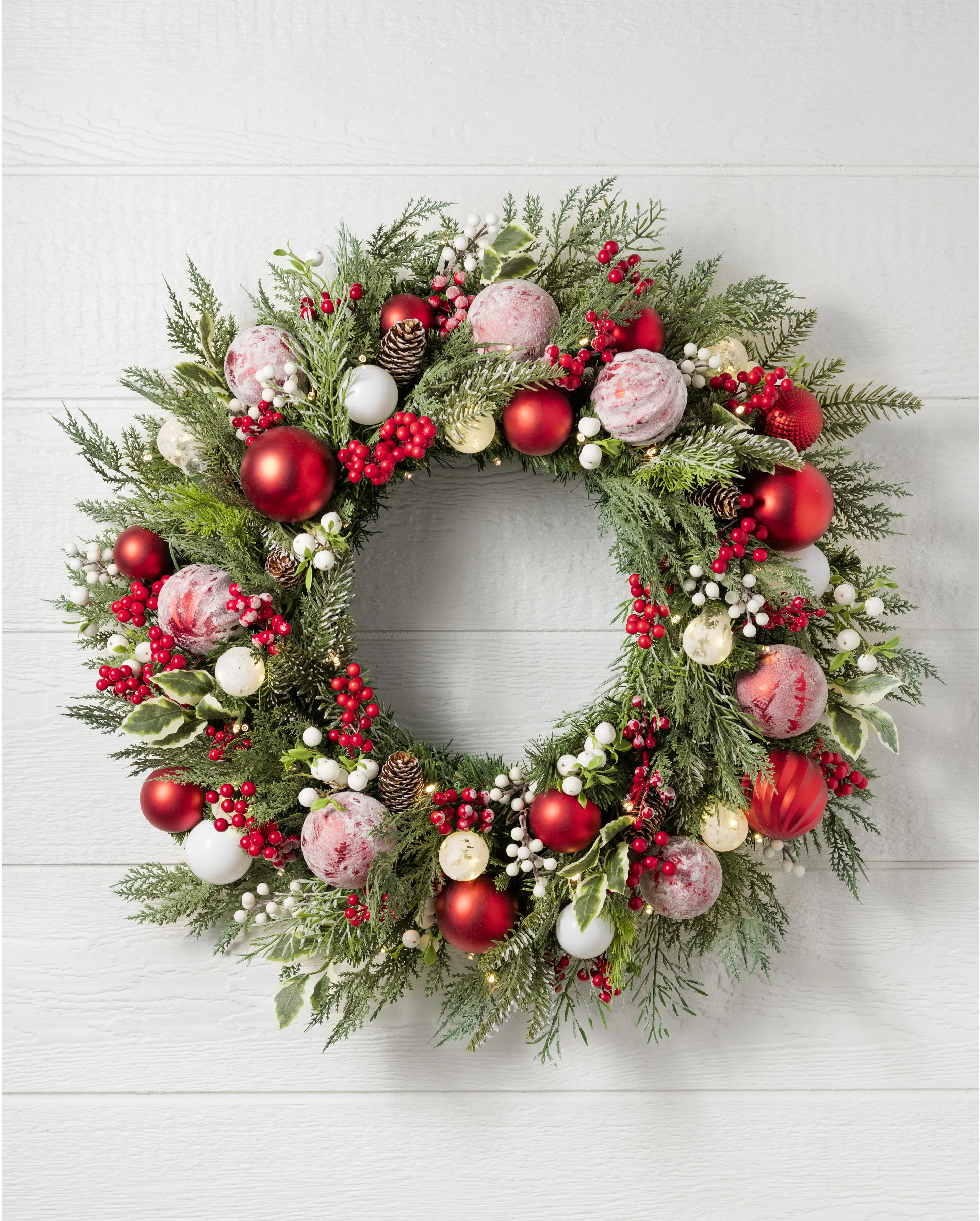 Outdoor Lit Nordic Splendor Artificial Christmas Wreath | Balsam Hill Outdoor Lit Nordic Splendor Artificial Christmas Wreath | Balsam Hill