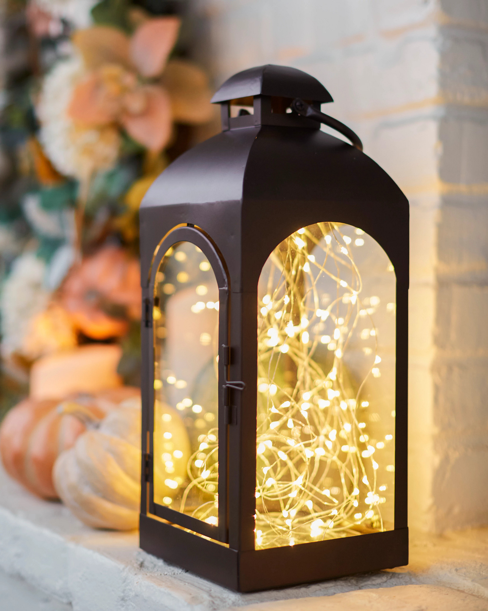 Brown Classic Fairy Light Lantern | Balsam Hill