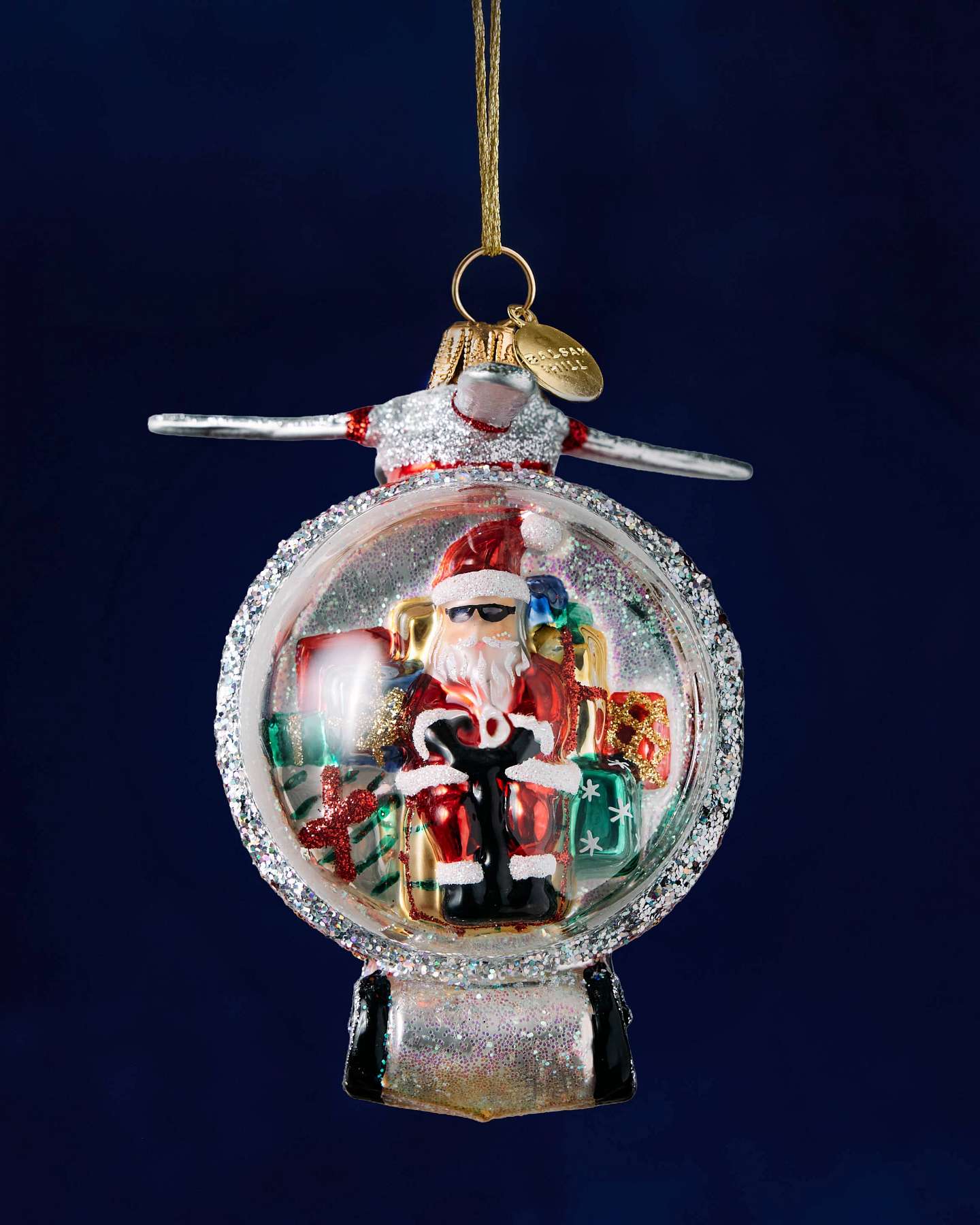 Balsam Hill Studio Santa's Helicopter Tour Ornament