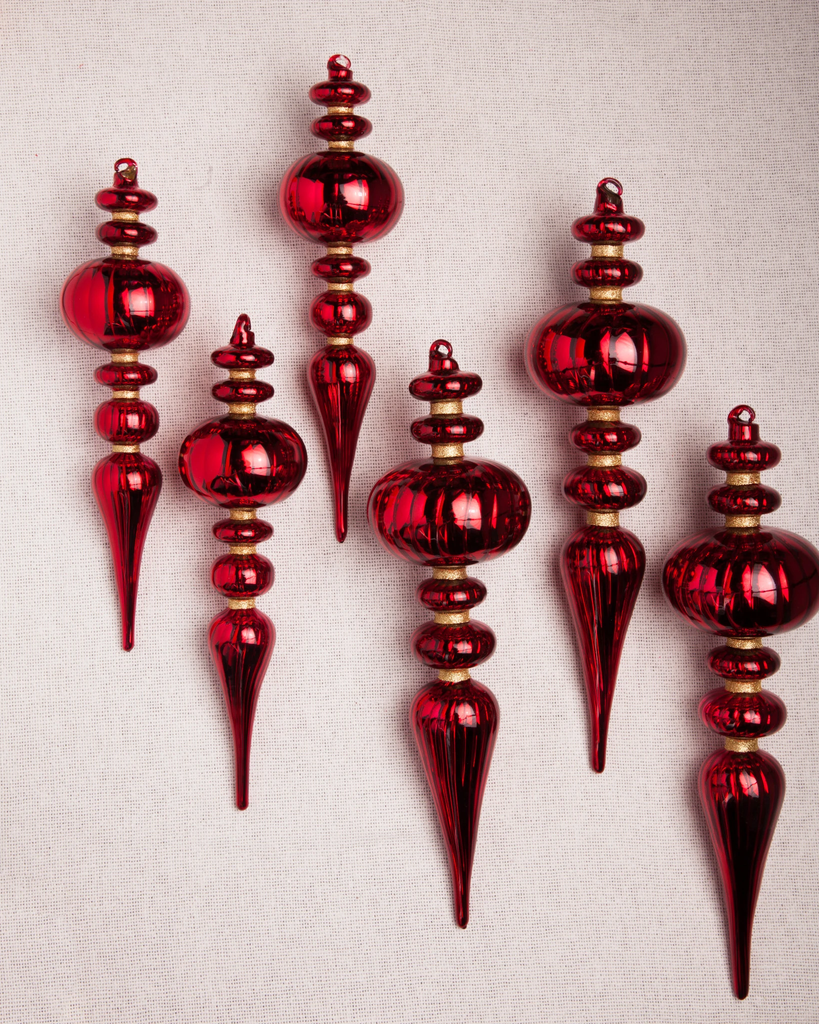 Brilliant Bordeaux Finial Ornament Set