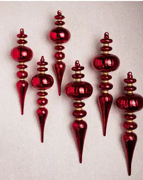 Brilliant Bordeaux Finial Ornament Set Brilliant Bordeaux Finial Ornament Set