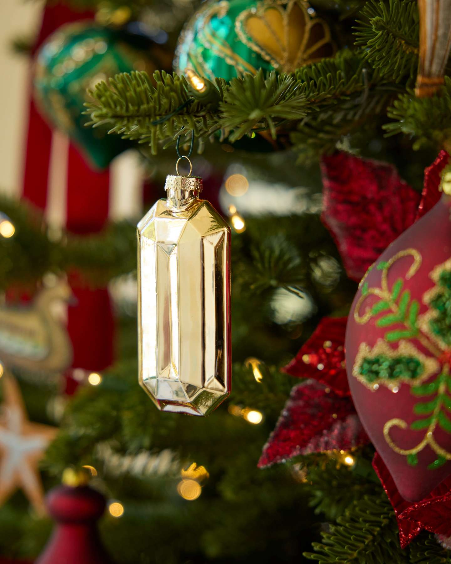 Regal Treasures Golden Glass Gemstone Ornament Set