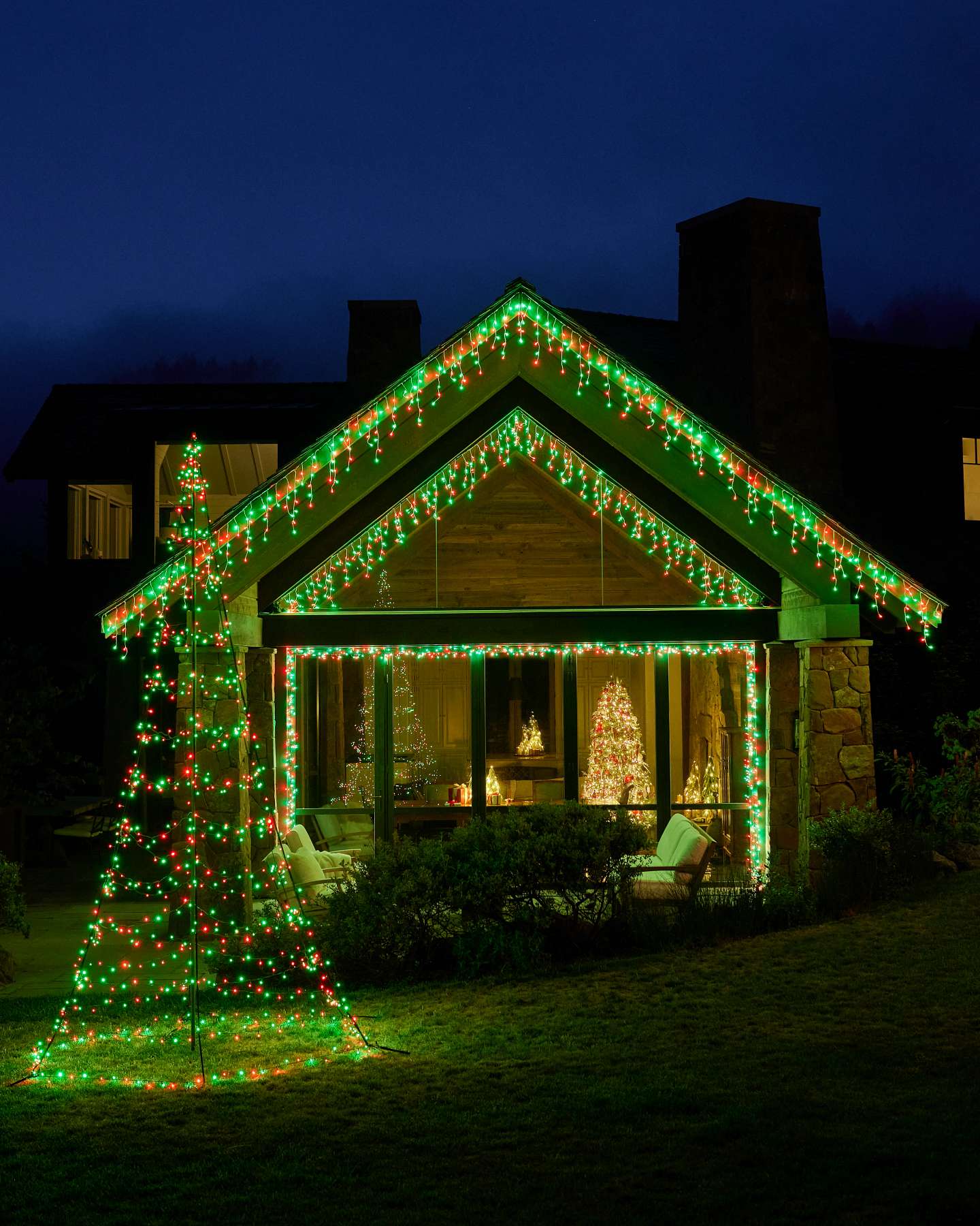 Balsam Hill Twinkly Cone Tree in Lifestyle Setting
