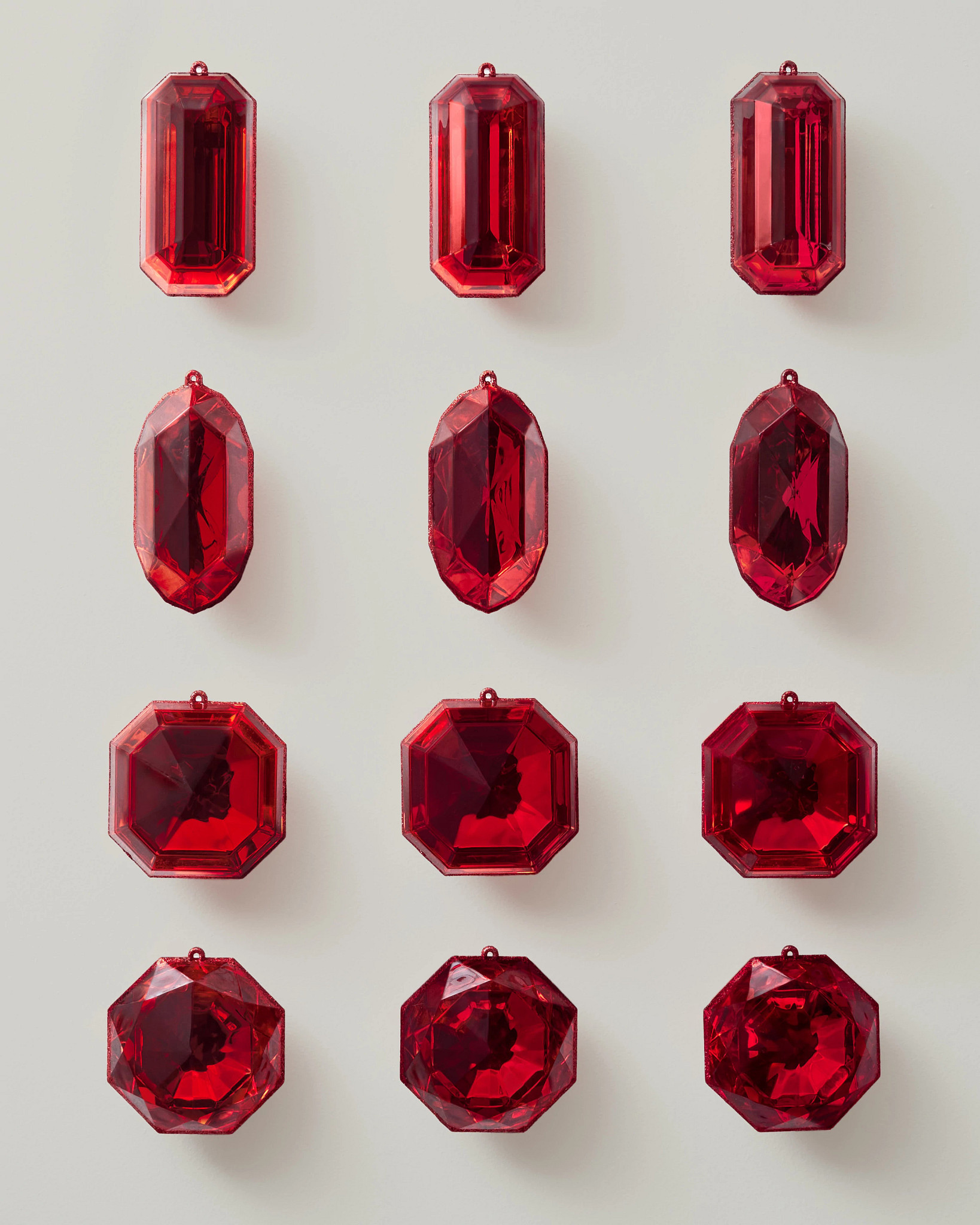 Red Christmas Jewel Shatter-Resistant Ornaments