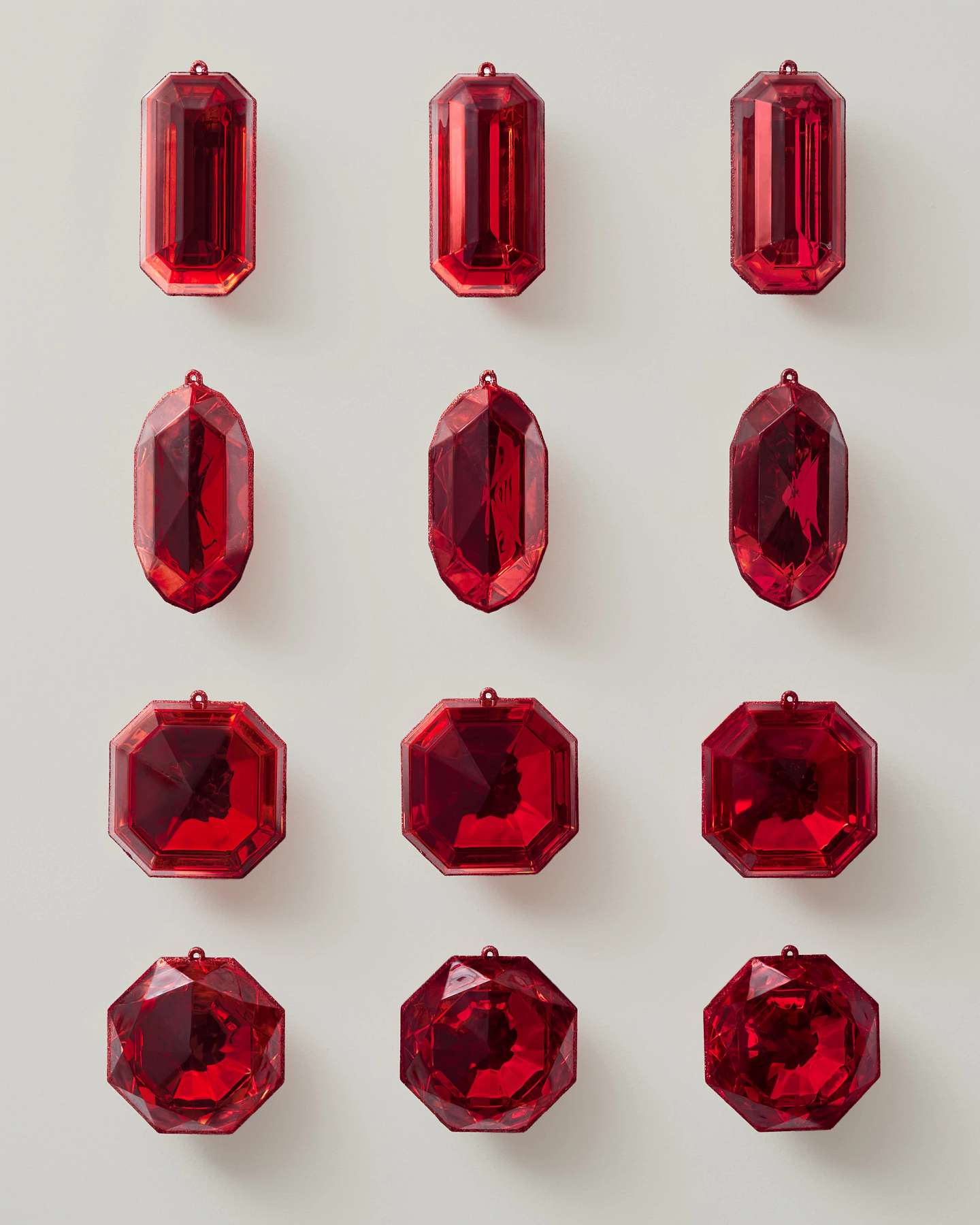Balsam Hill Red Christmas Jewel Artificial Christmas Ornament Set of 12 Display