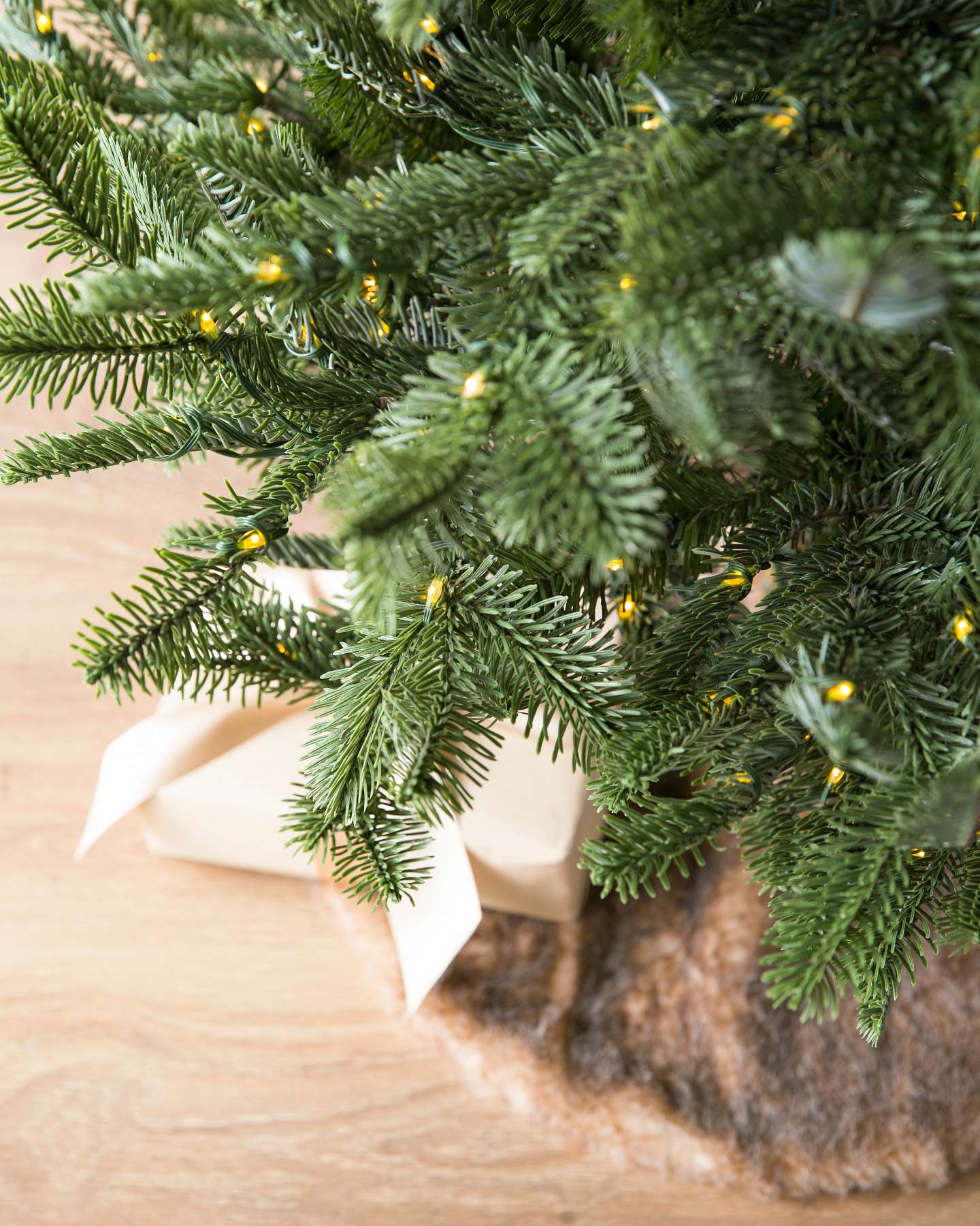 Balsam Hill Baby Nordmann Artificial Christmas Tree Lifestyle Display with Tree Skirt
