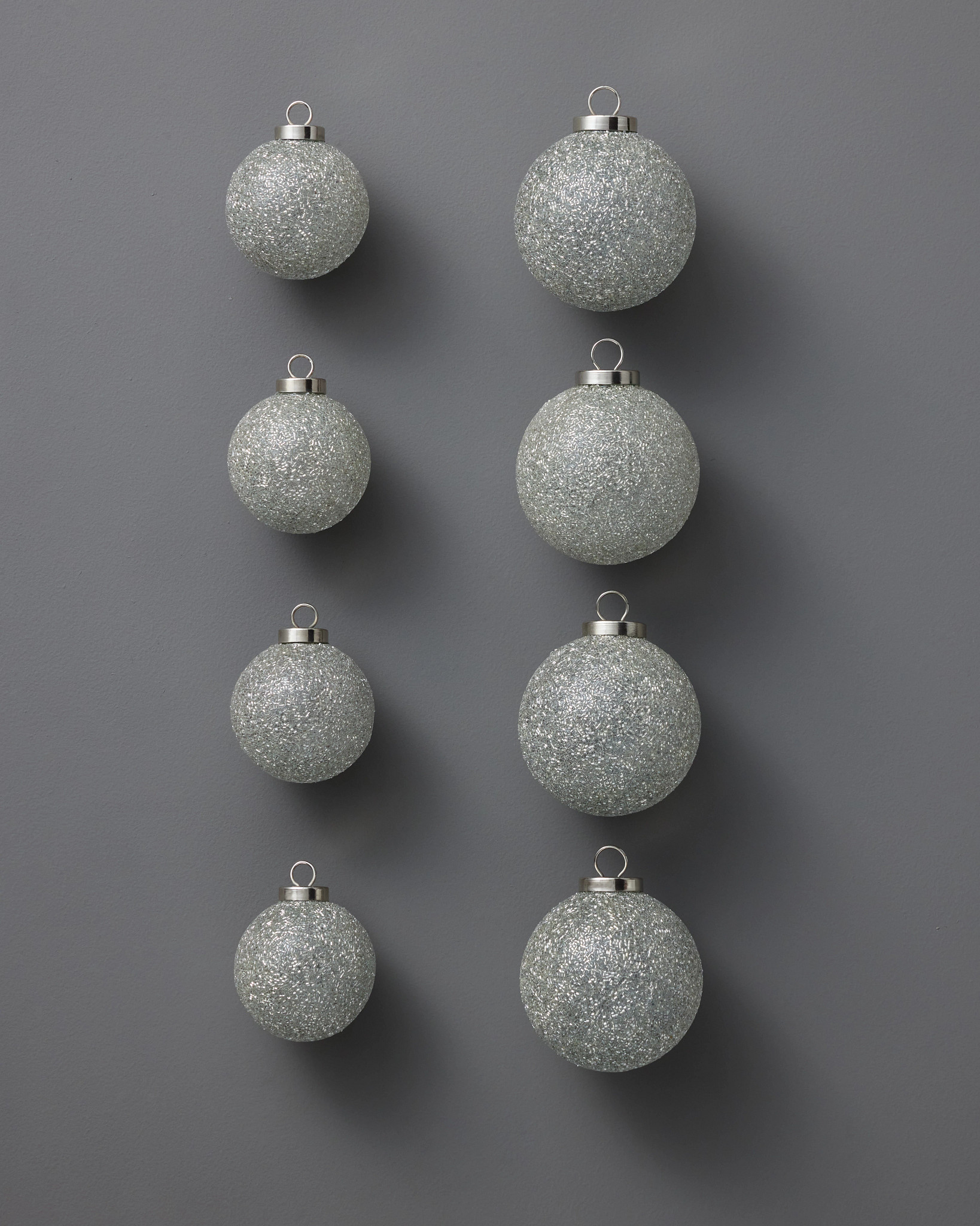 Silver Stardust Sparkle Ornament Set