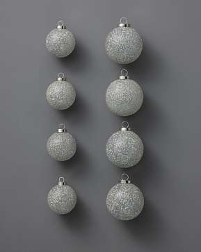 Silver Stardust Sparkle Ornament Set Silver Stardust Sparkle Ornament Set