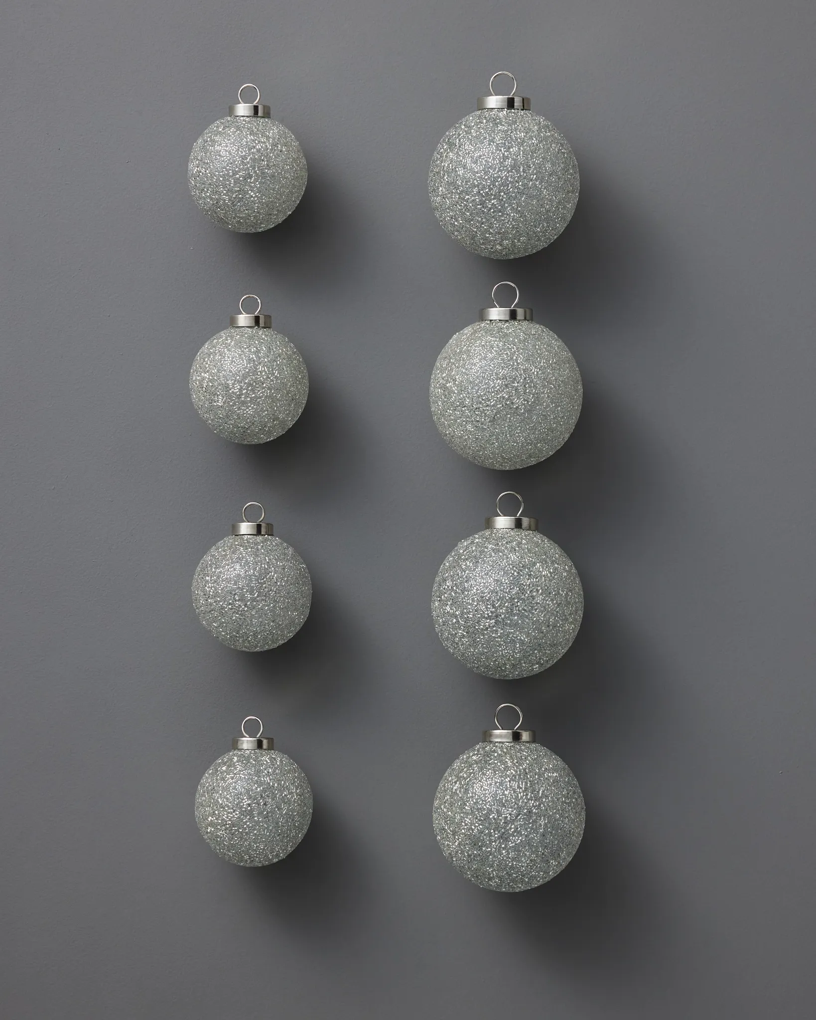 Silver Stardust Sparkle Ornament Set