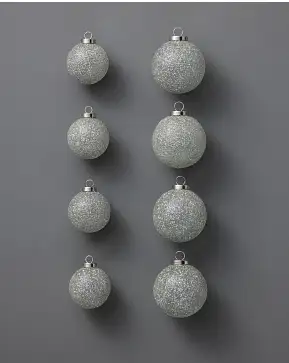 Silver Stardust Sparkle Ornament Set Silver Stardust Sparkle Ornament Set