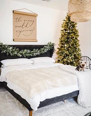 Christmas tree in a bedroom