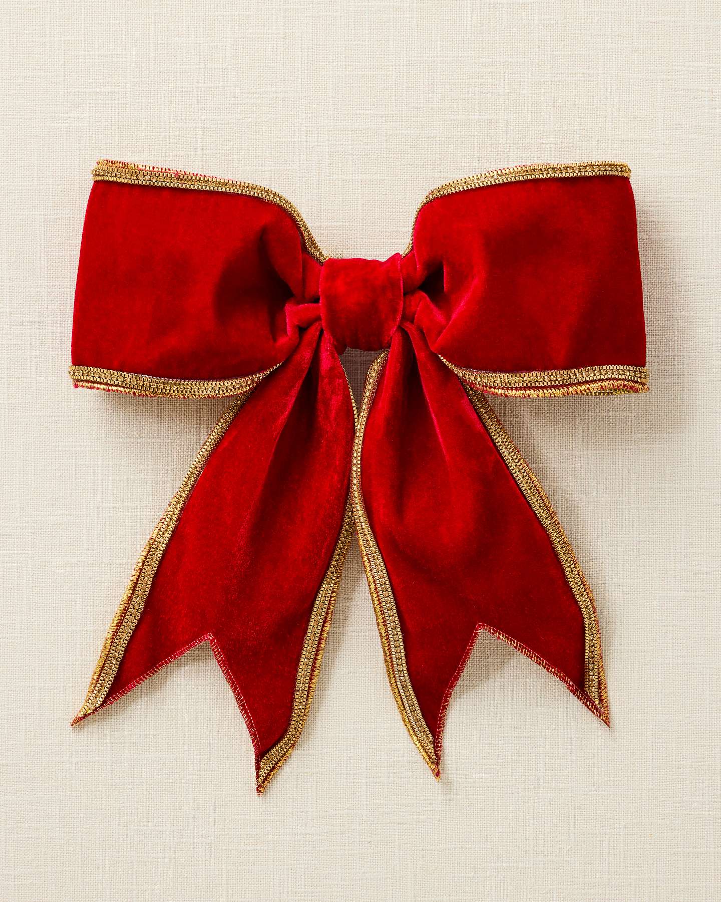 Red Velvet Gold-Edged Pre-Tied Bow