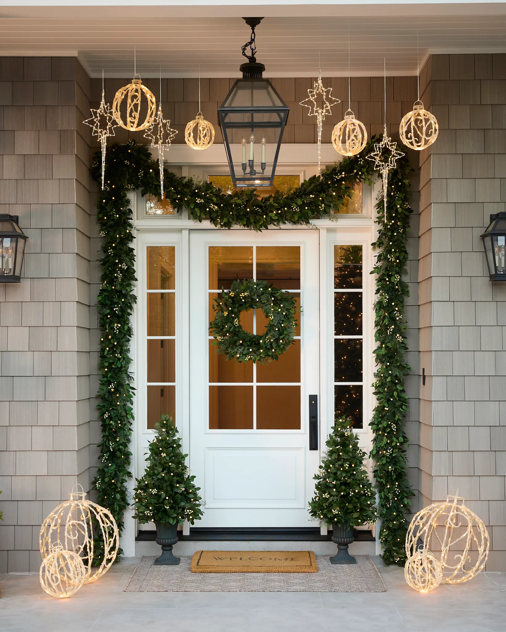 White Berry Cypress Artificial Christmas Garland | Balsam Hill