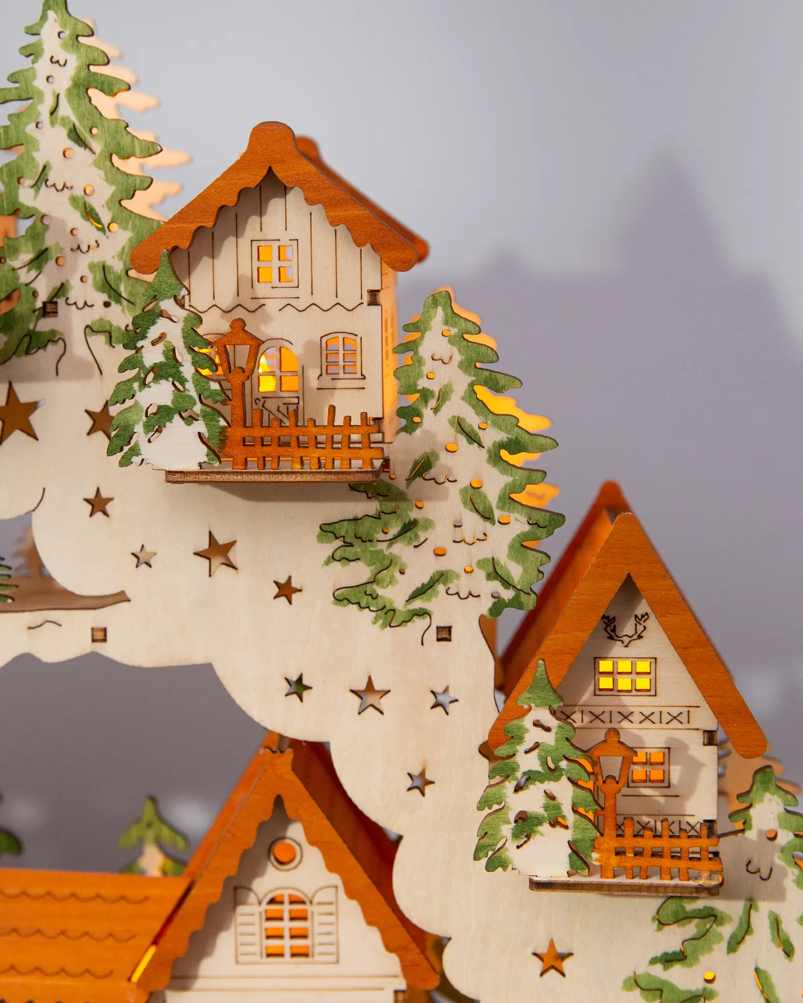 Lit Wooden Animated Scene Christmas Village | Balsam Hill