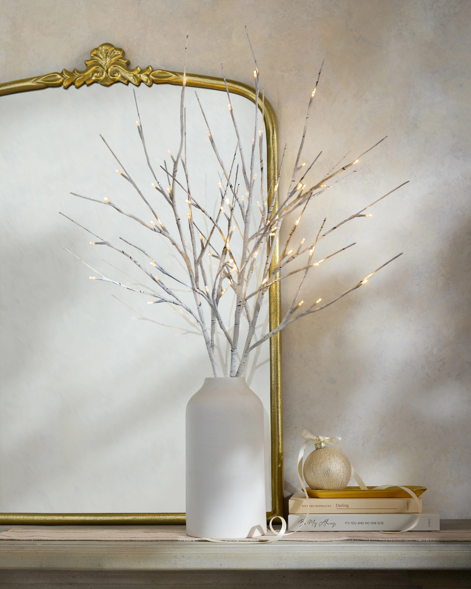 Lit Winter Birch Branch Set