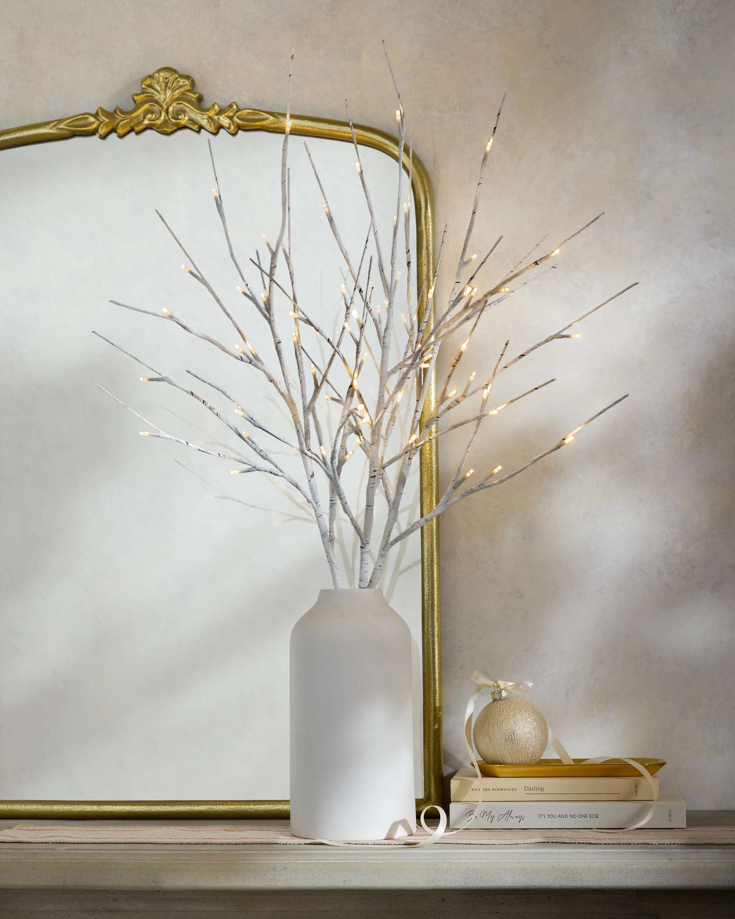 Lit Winter Birch Branches, Set of 3