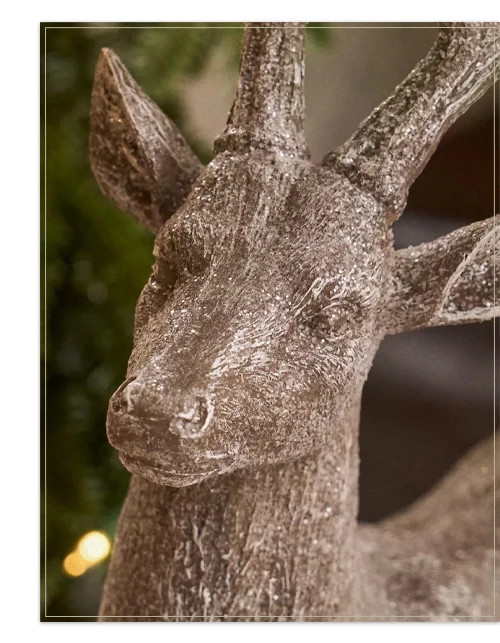 balsam hill 鹿の置物2体セット Rustic Shimmering Deer Decor | Balsam Hill