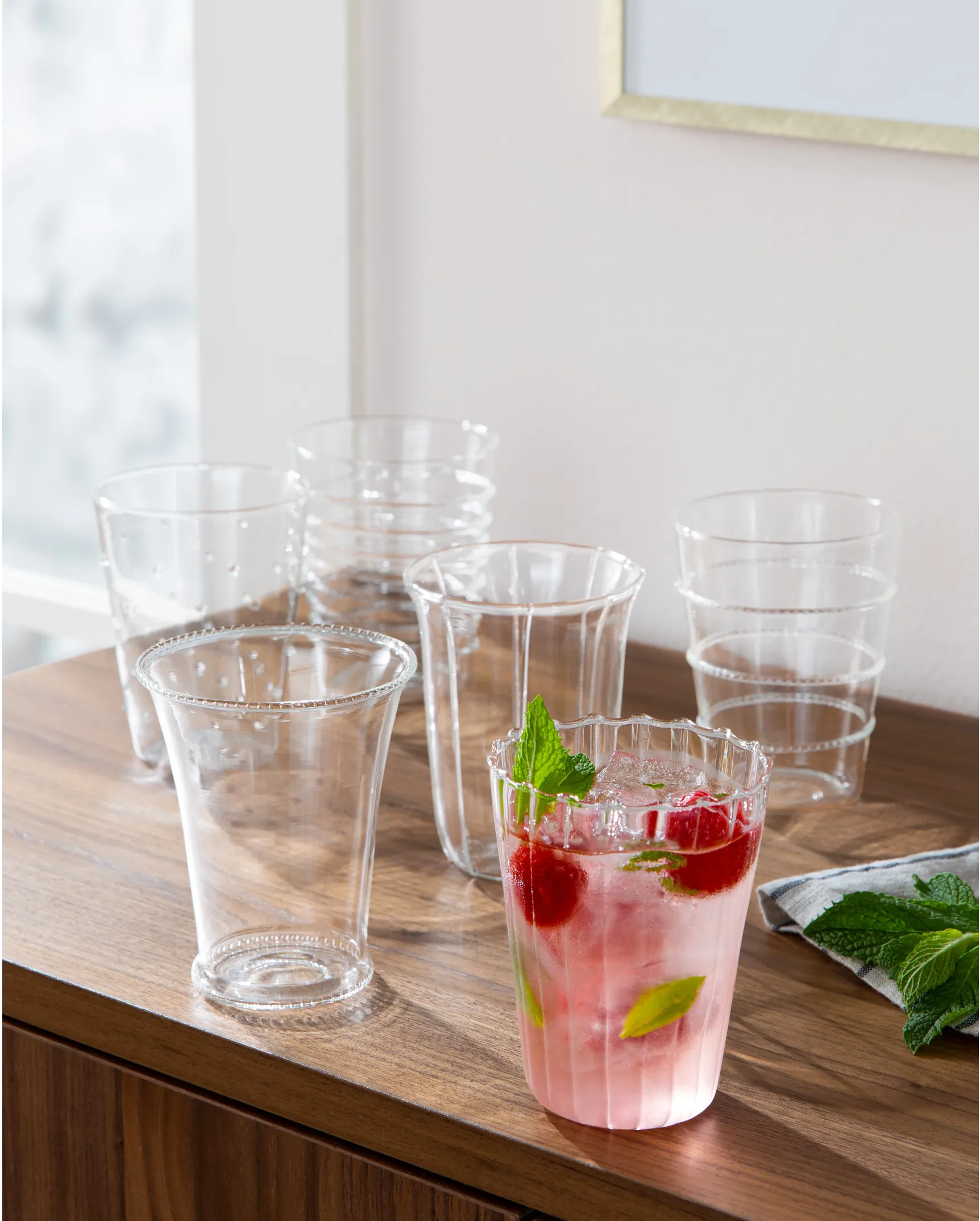 Drinking Glasses, Everyday Drinkware Kitchen Glasses for Cocktail