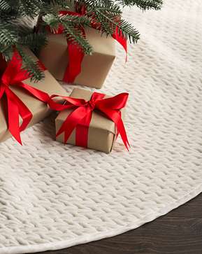 White Plush Braid Tree Skirt White Plush Braid Tree Skirt