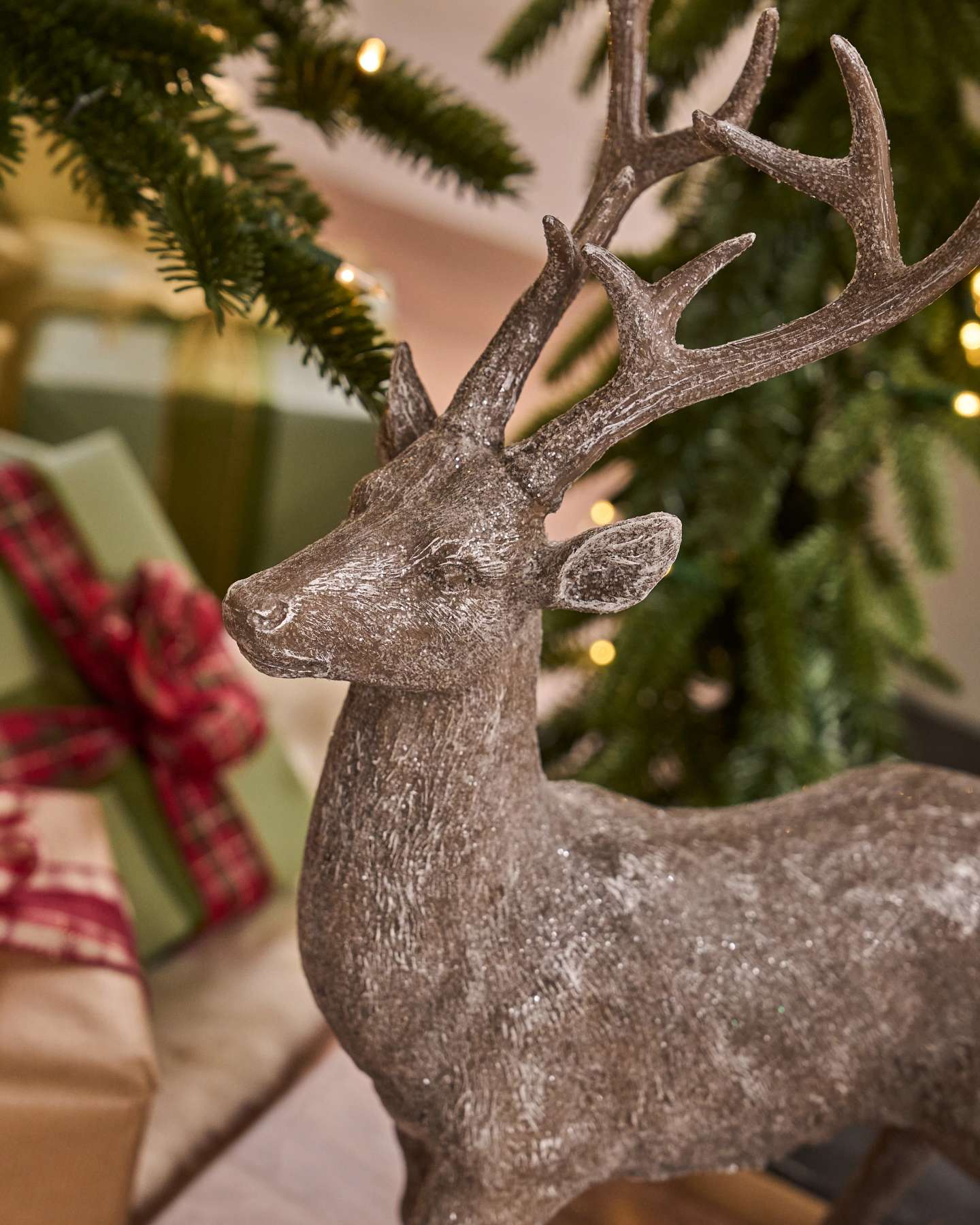 Rustic Shimmering Deer, Set of 2