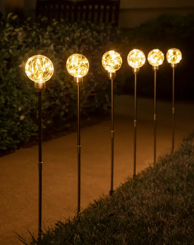 Outdoor Globe Pathway Lights by Balsam Hill SSC