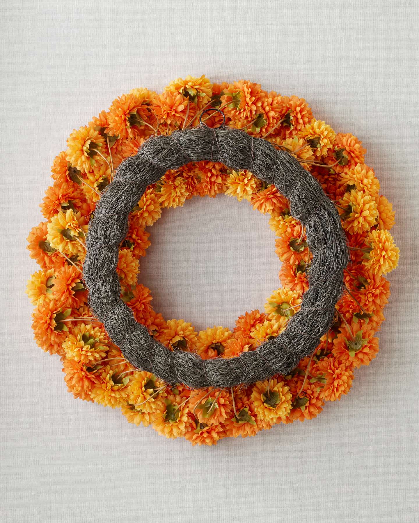 Balsam Hill 24 Inch Outdoor Marigold Meadow Artificial Fall Wreath Close-Up