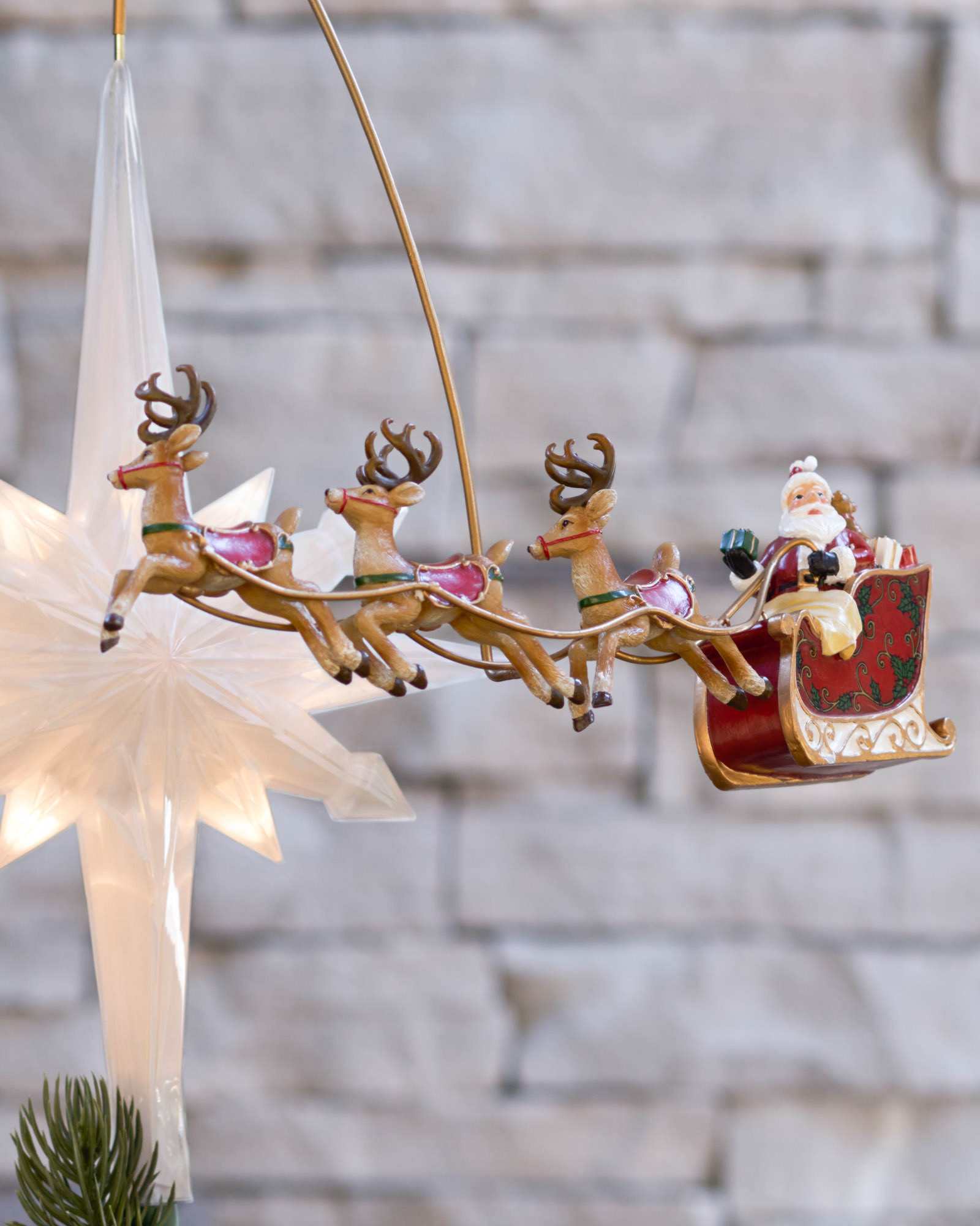 Santa's Sleigh Animated Tree Topper | Balsam Hill