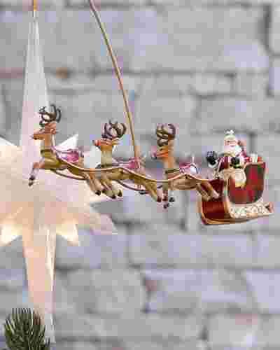 Santa's Sleigh Animated Tree Topper | Balsam Hill
