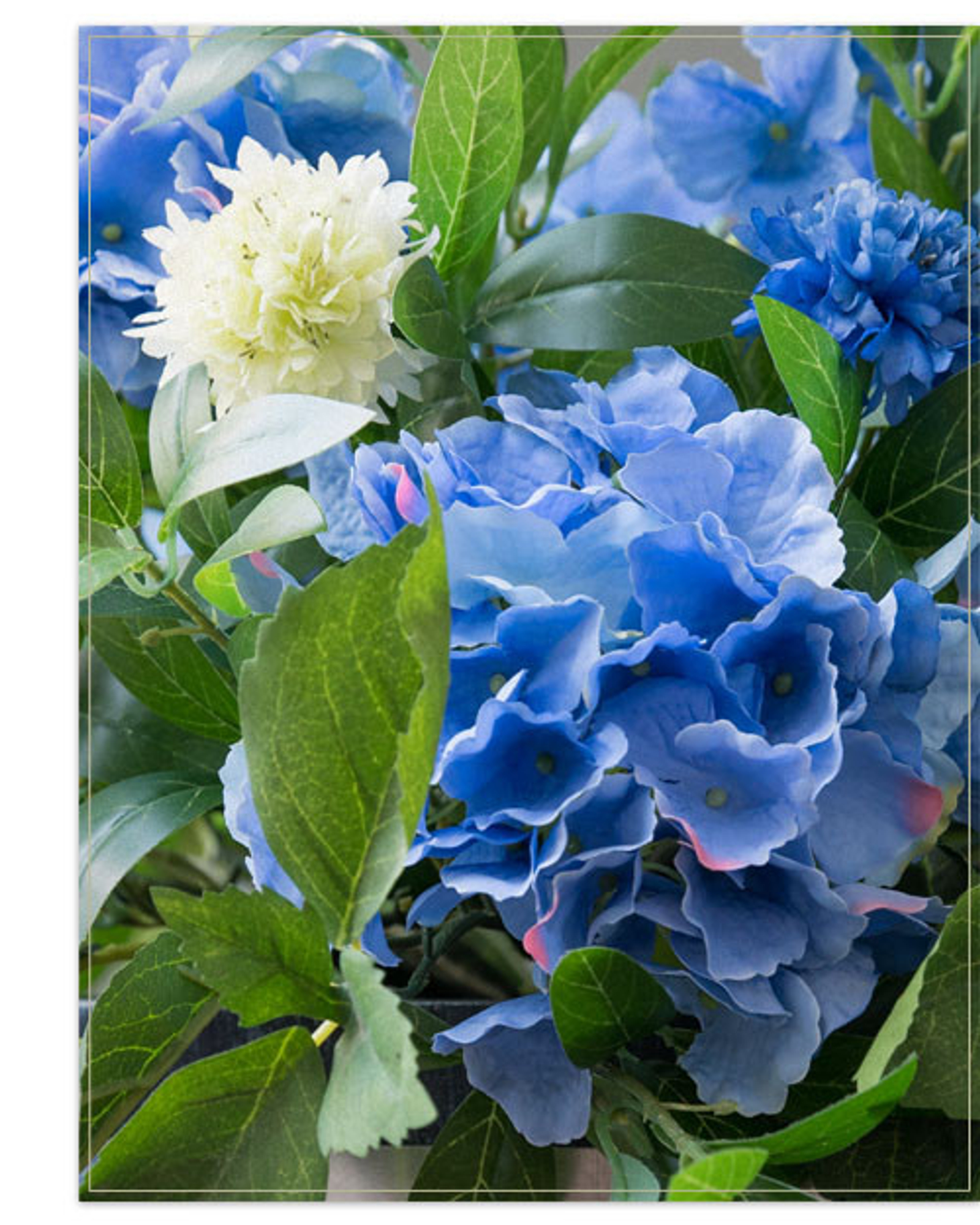 22" Blue/White Hydrangea Potted Foliage | Balsam Hill