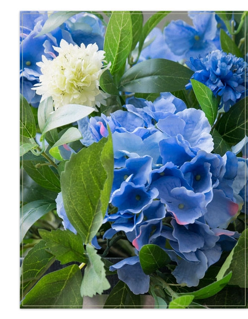 22" Blue/White Hydrangea Potted Foliage | Balsam Hill