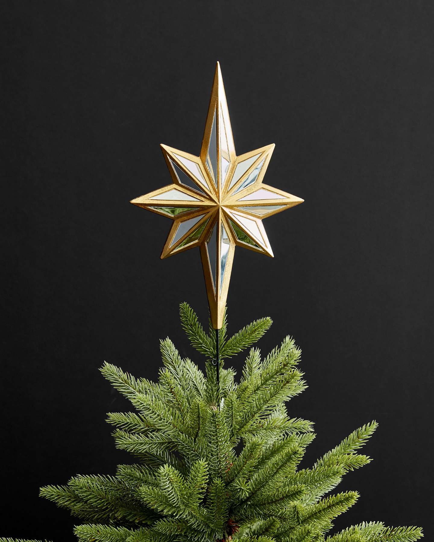 Balsam Hill Double Sided Mirrored Star Artificial Christmas Tree Topper Lifestyle Tree Display