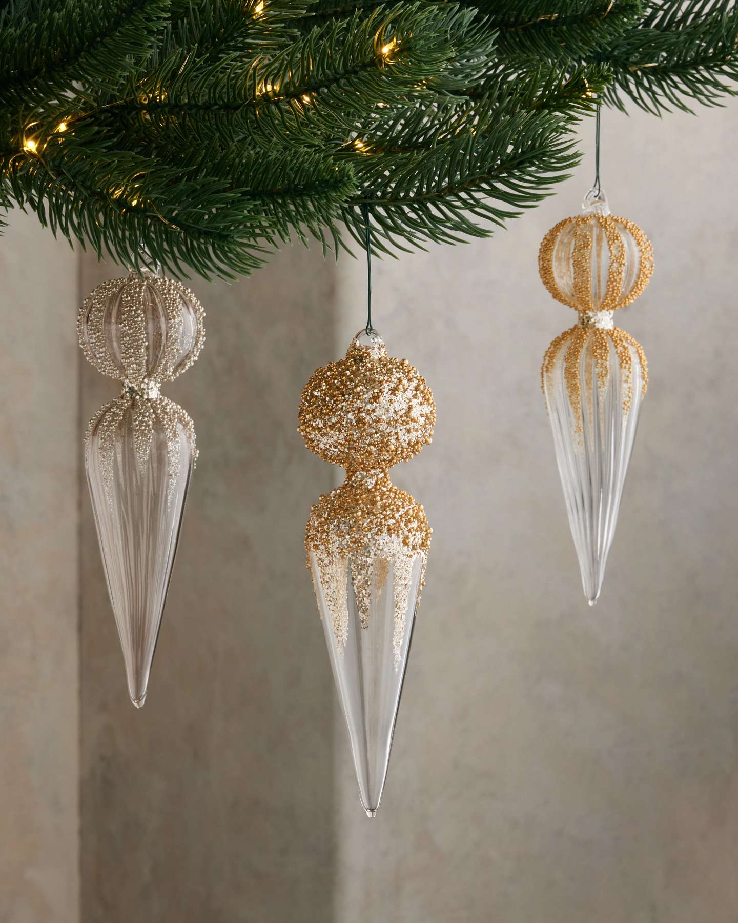 Roaring Twenties Glass Finial Ornaments, Set of 6