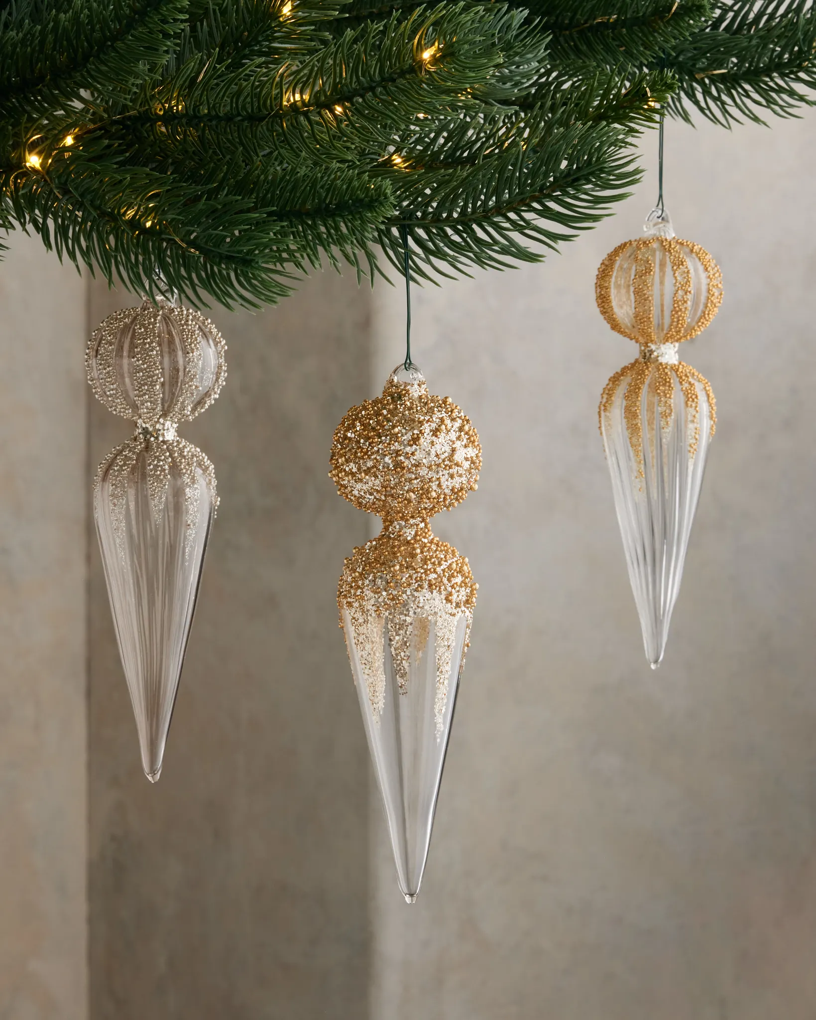 Roaring Twenties Glass Finial Ornament Set