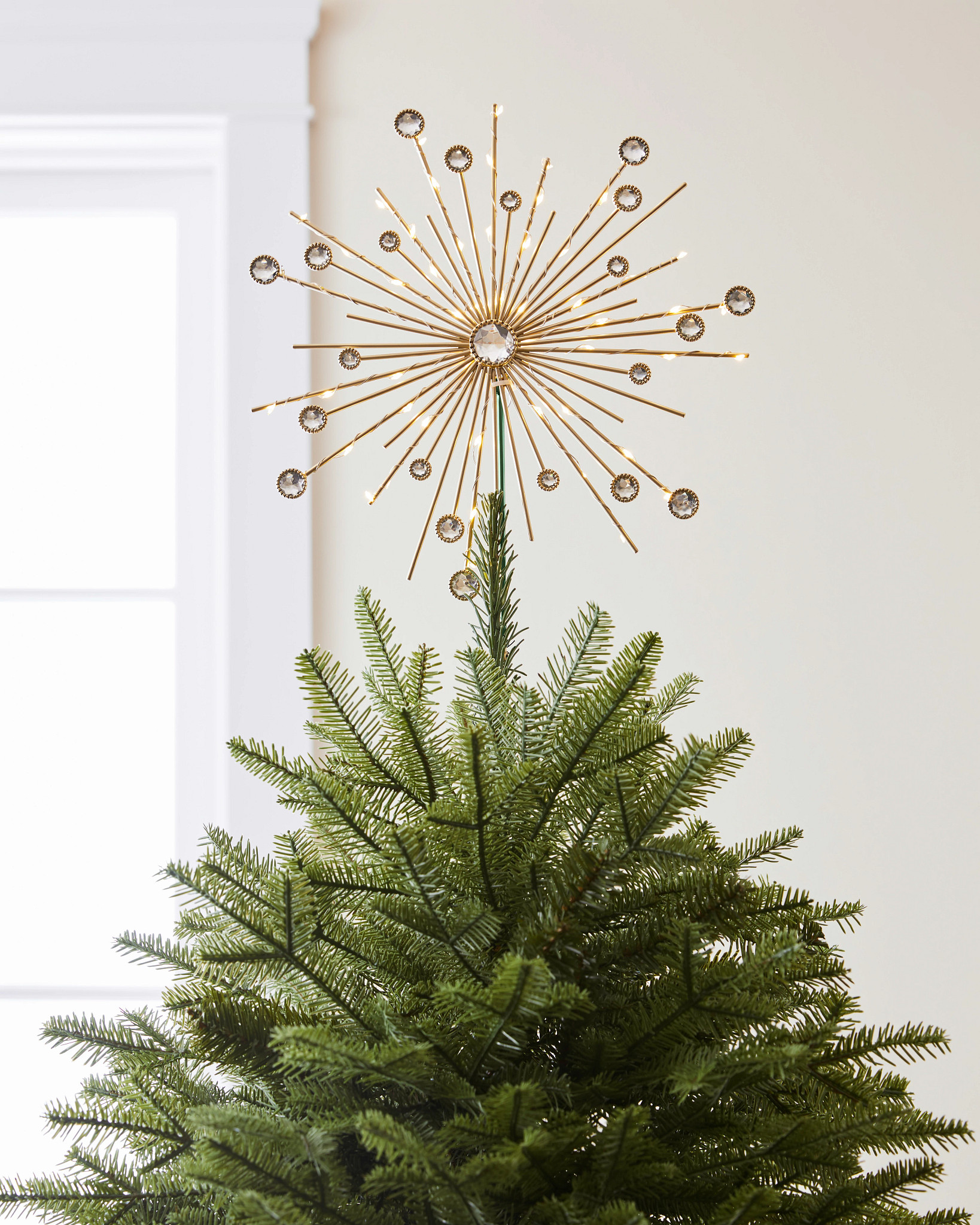 Gold Lit Starburst Tree Topper