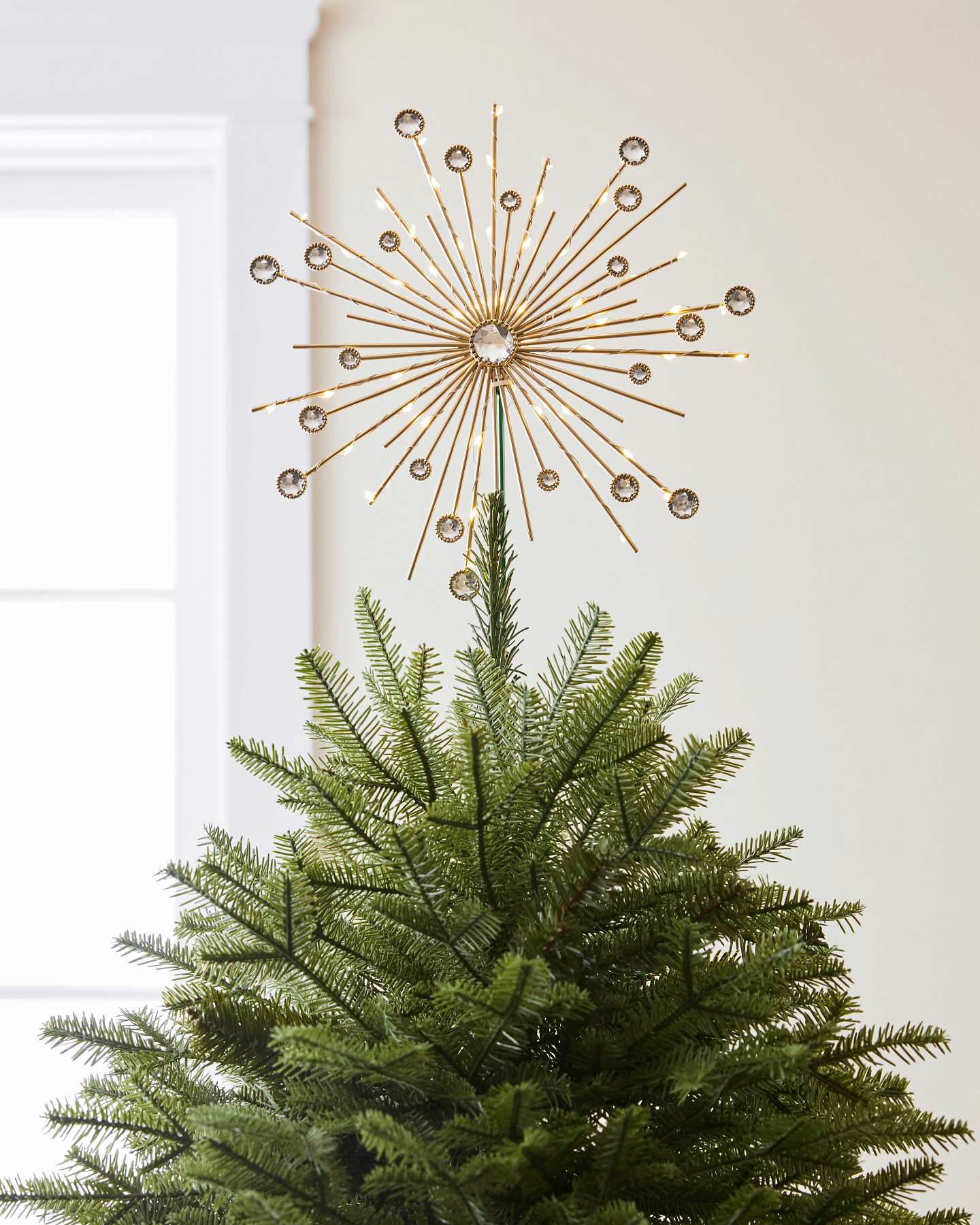 Étoile de Noël dorée illuminée de 13 po
