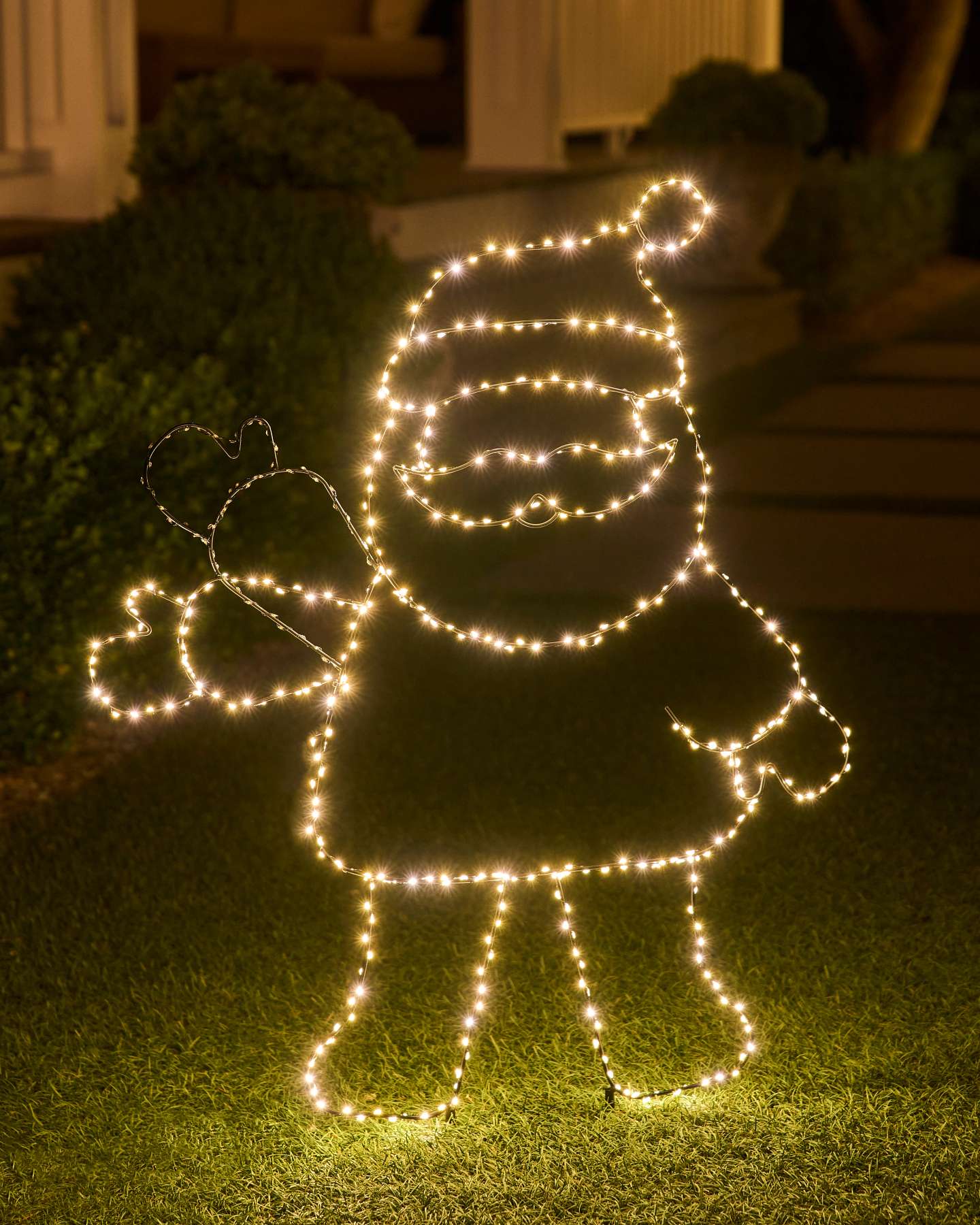 Outdoor Lit Waving Santa