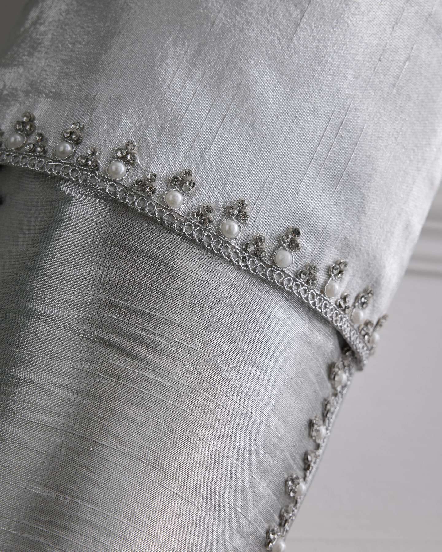 Silver Jeweled Christmas Stocking
