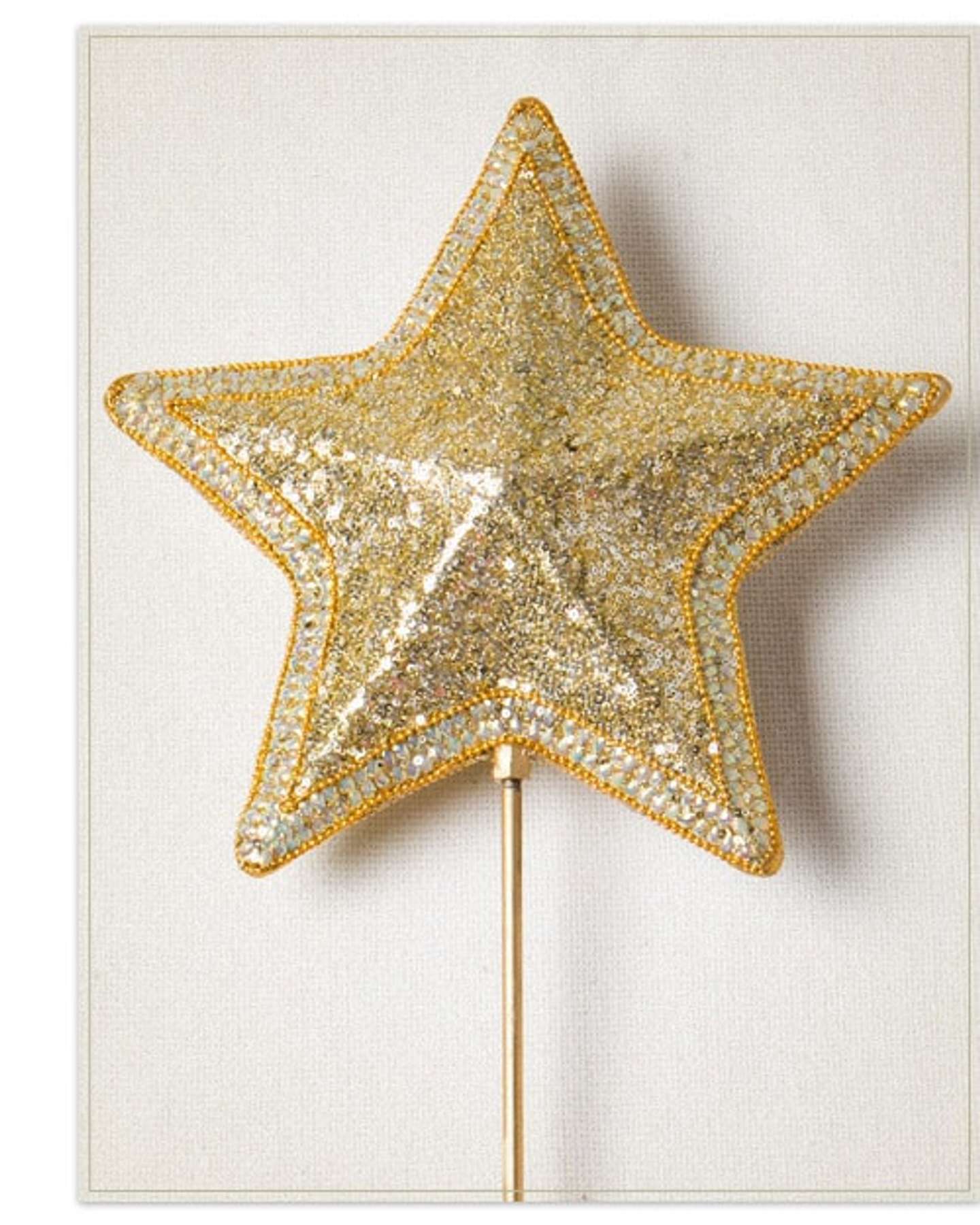 Balsam Hill Star Beaded Christmas Tree Topper with Timeless Elegance