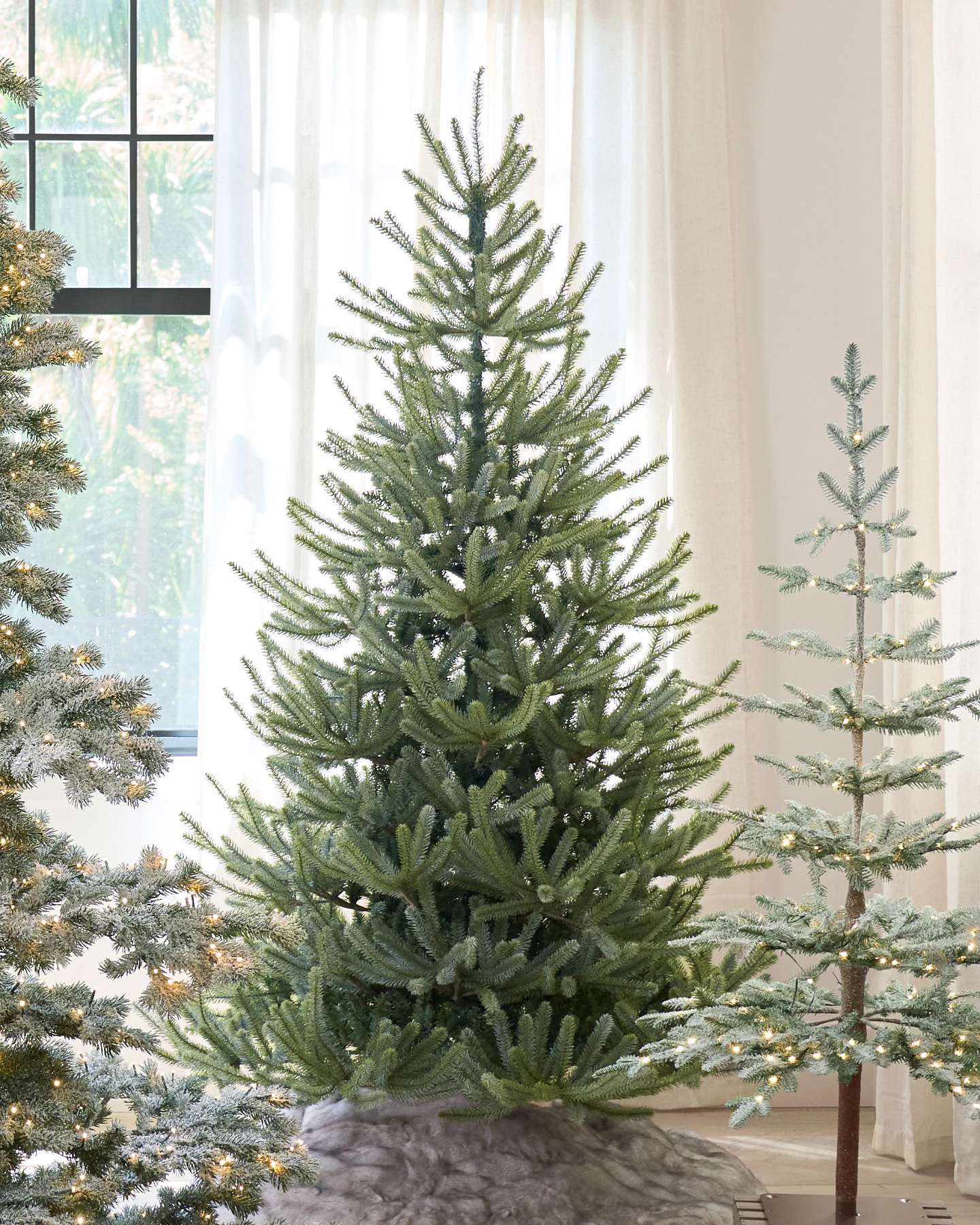 Balsam Hill Sanibel Spruce Artificial Christmas Tree Featured in Lifestyle Room Scene