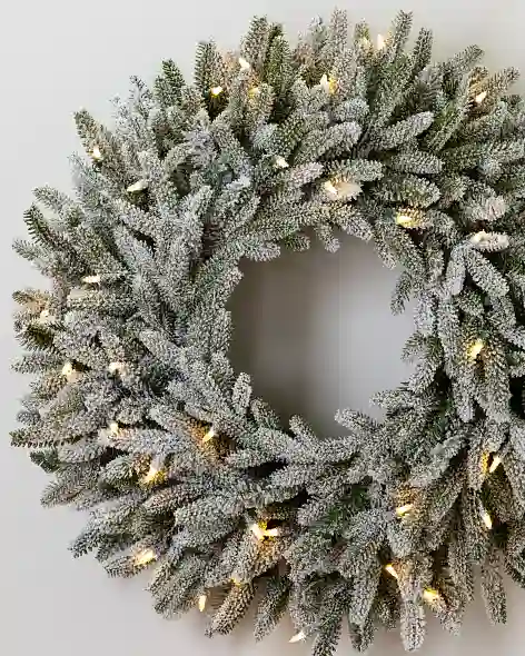 30 inches Clear LED Frosted Fraser Fir Wreath by Balsam Hill SSCR