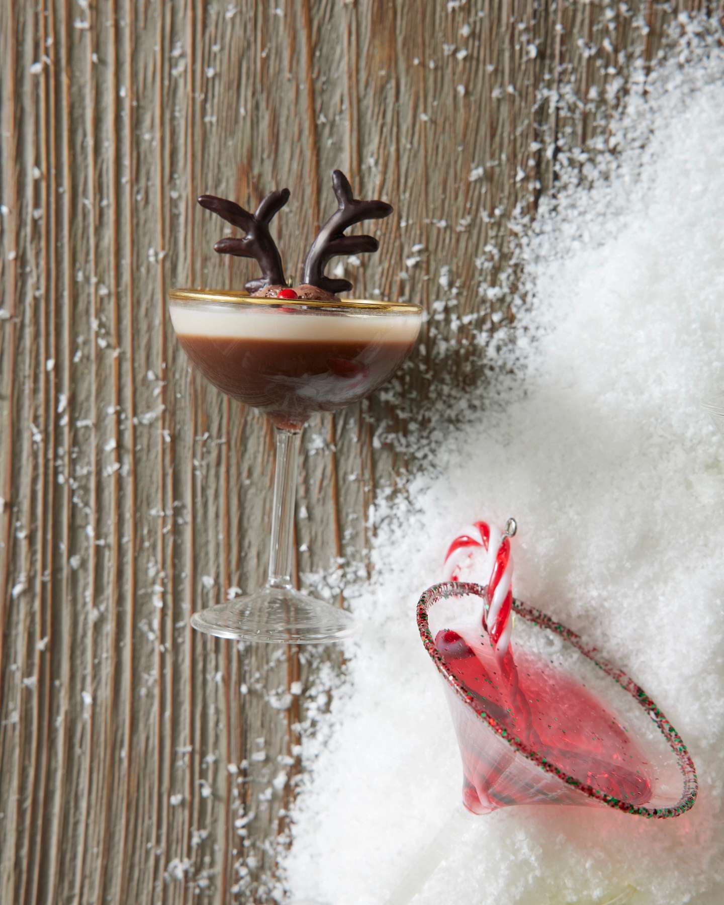 Novelty Holiday Cocktails Glass Ornament Set